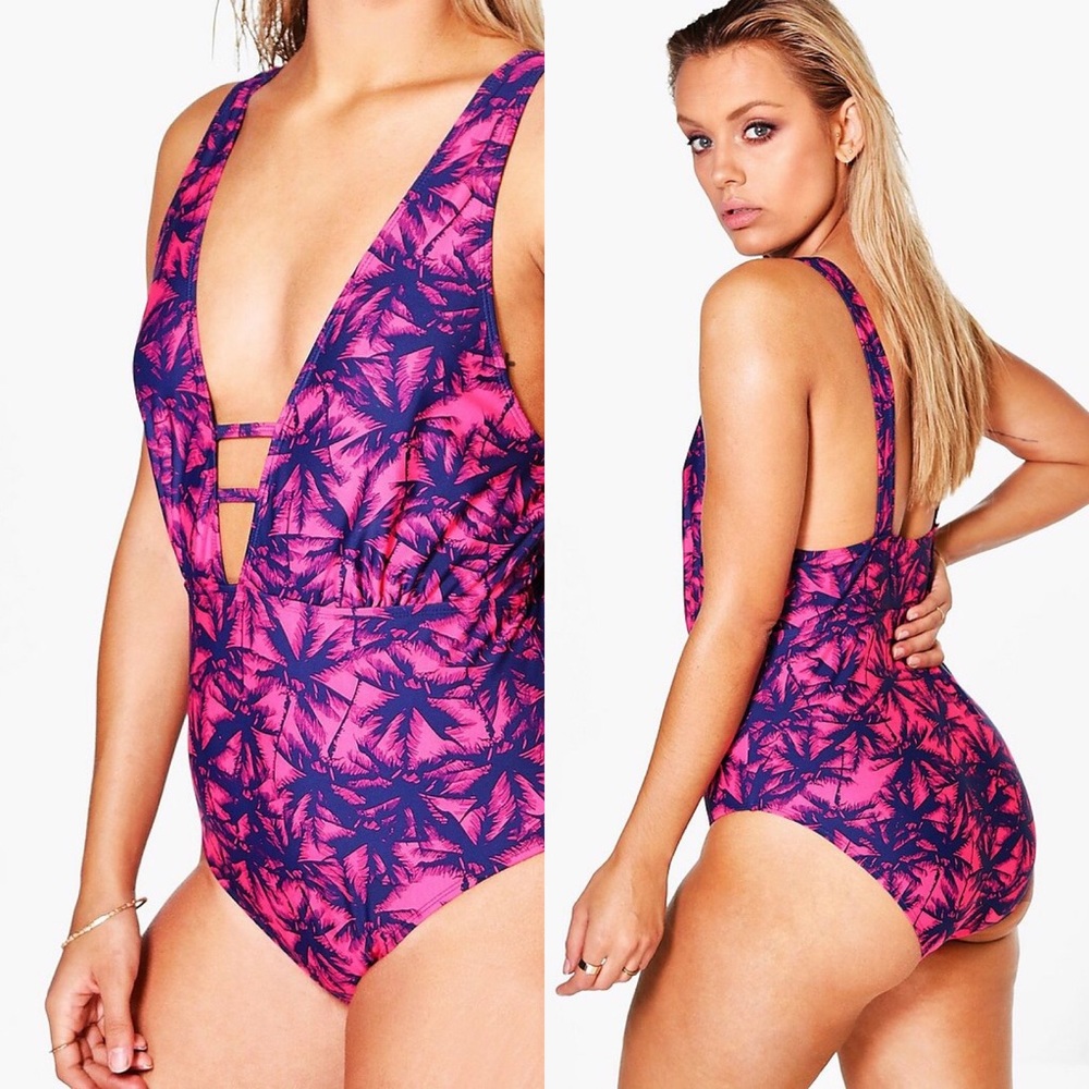 Plus Fay Palm Cross Over Swimsuit